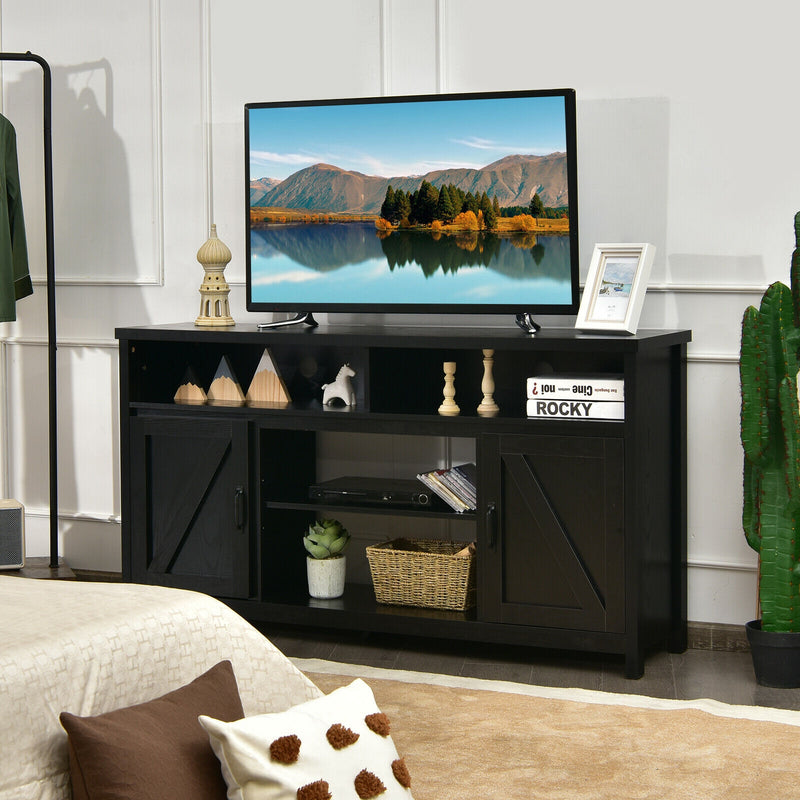 59 Inch TV Stand Media Center Console Cabinet with Barn Door for TV&