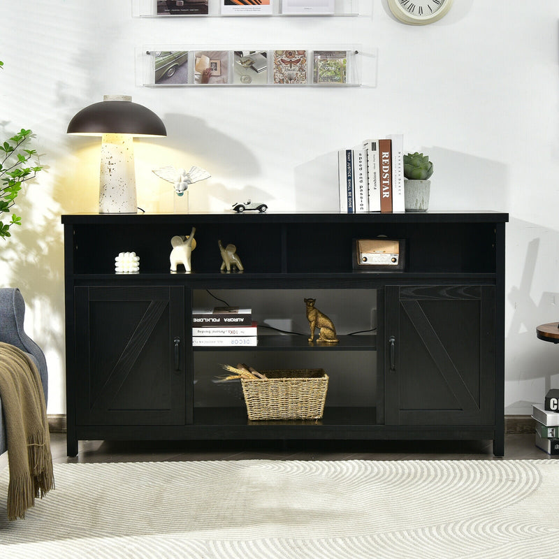 59 Inch TV Stand Media Center Console Cabinet with Barn Door for TV&