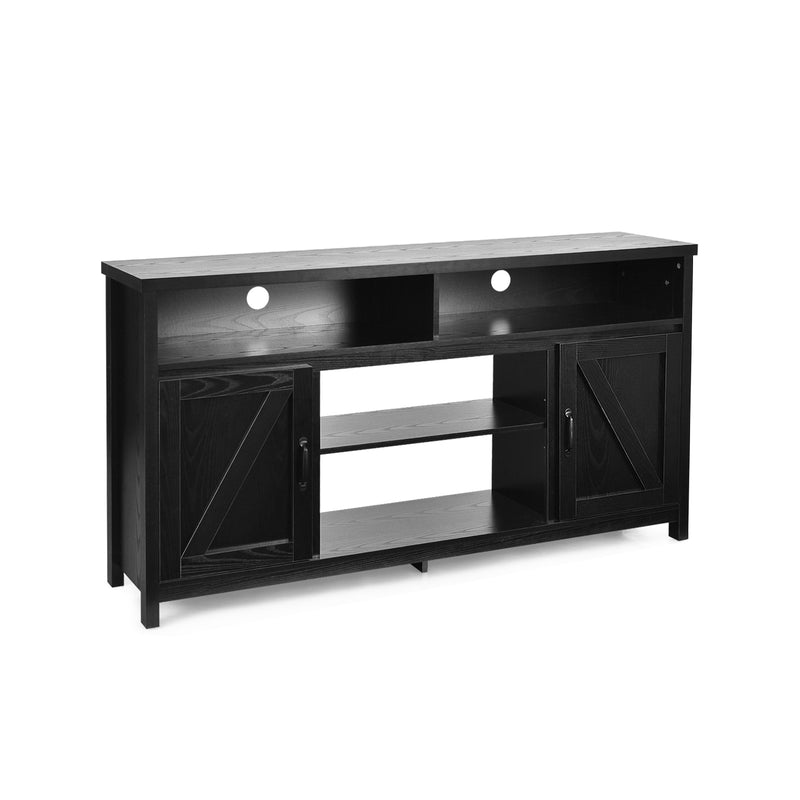 59 Inch TV Stand Media Center Console Cabinet with Barn Door for TV&