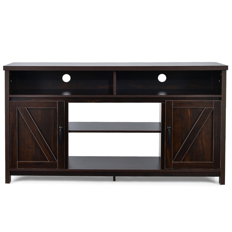 59 Inch TV Stand Media Center Console Cabinet with Barn Door for TV&