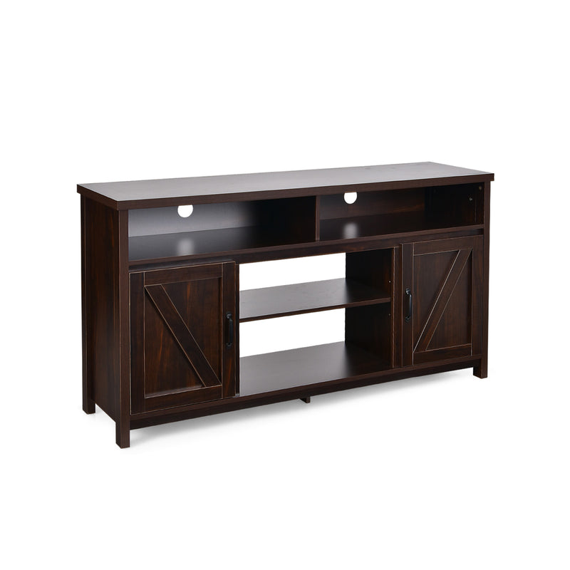 59 Inch TV Stand Media Center Console Cabinet with Barn Door for TV&
