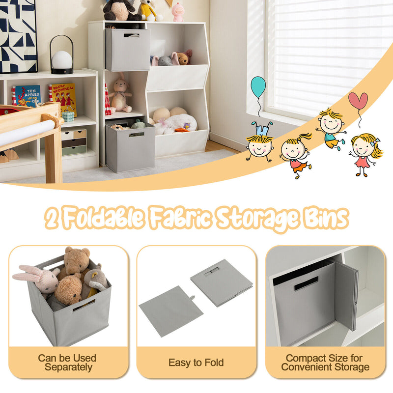 White Kids Toy Storage Cabinet Shelf Organizer