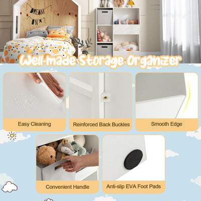 White Kids Toy Storage Cabinet Shelf Organizer