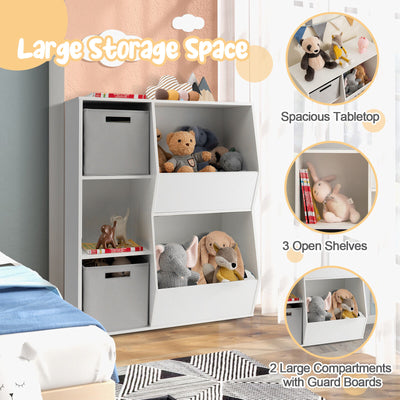 White Kids Toy Storage Cabinet Shelf Organizer