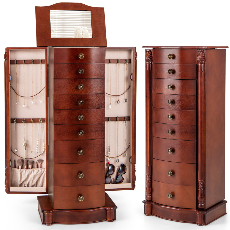 *Large Wooden Jewelry Storage Box Organizer