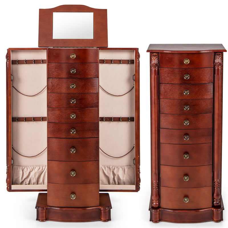 *Large Wooden Jewelry Storage Box Organizer