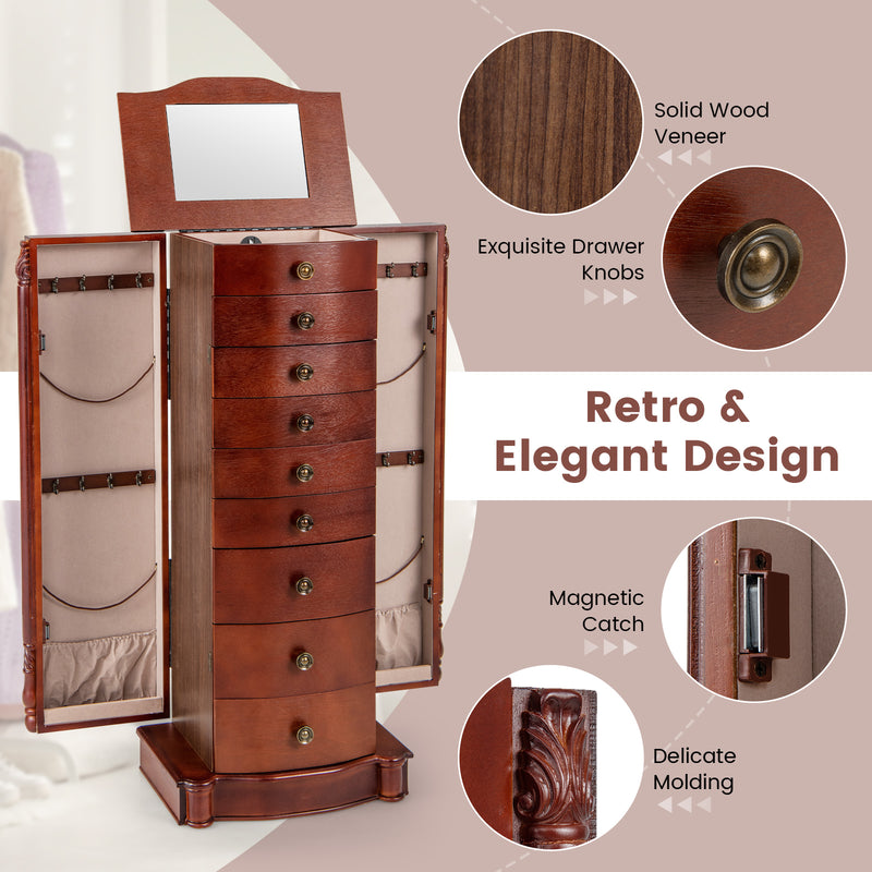 *Large Wooden Jewelry Storage Box Organizer