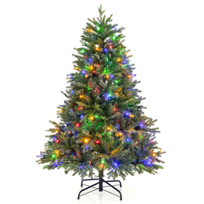 5/6/7 Feet Pre-lit Artificial Christmas Tree with Branch Tips and LED Lights-5 ft