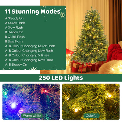 5/6/7 Feet Pre-lit Artificial Christmas Tree with Branch Tips and LED Lights-5 ft
