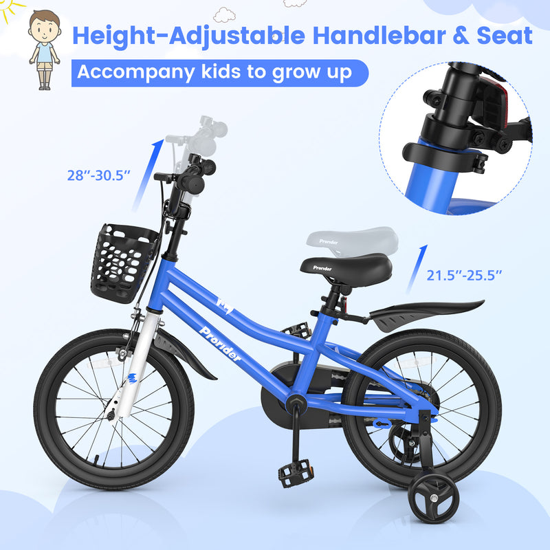 16 Inch Kids Bike with Removable Training Wheels-Blue