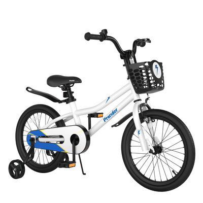 18 Feet Kids Bike with Removable Training Wheels-White