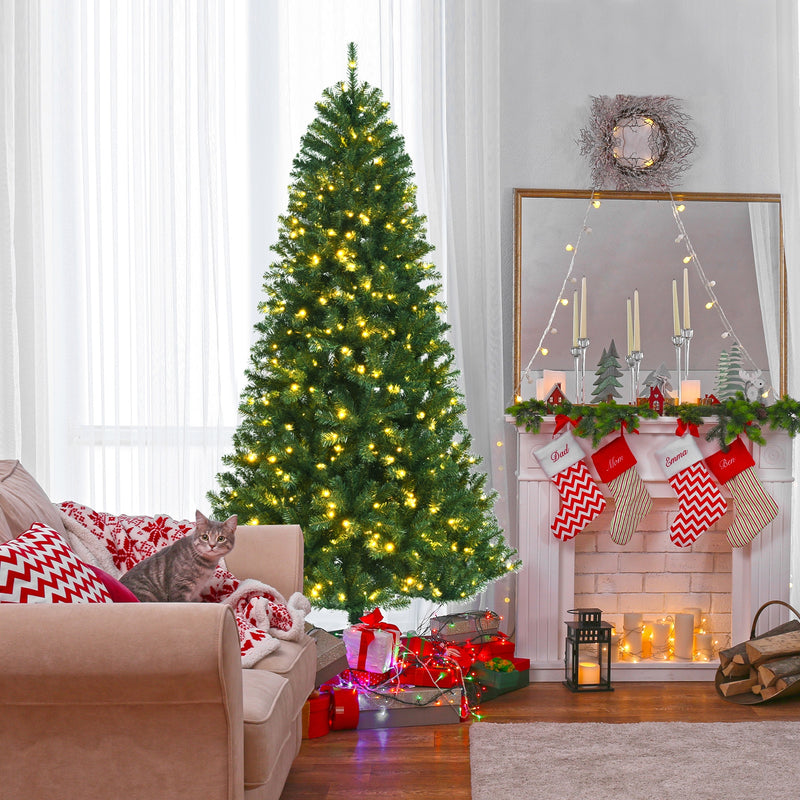 Artificial Hinged Christmas Tree with Remote-controlled Color-changing LED Lights-7&