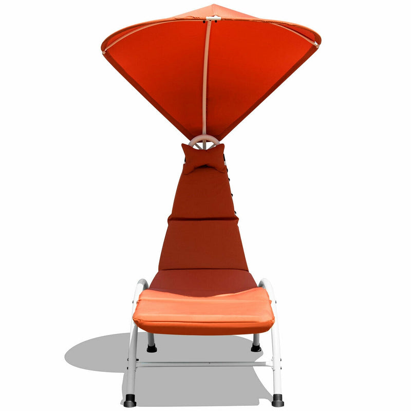 *Patio Hammock Chaise Lounger Chair with Canopy - Orange