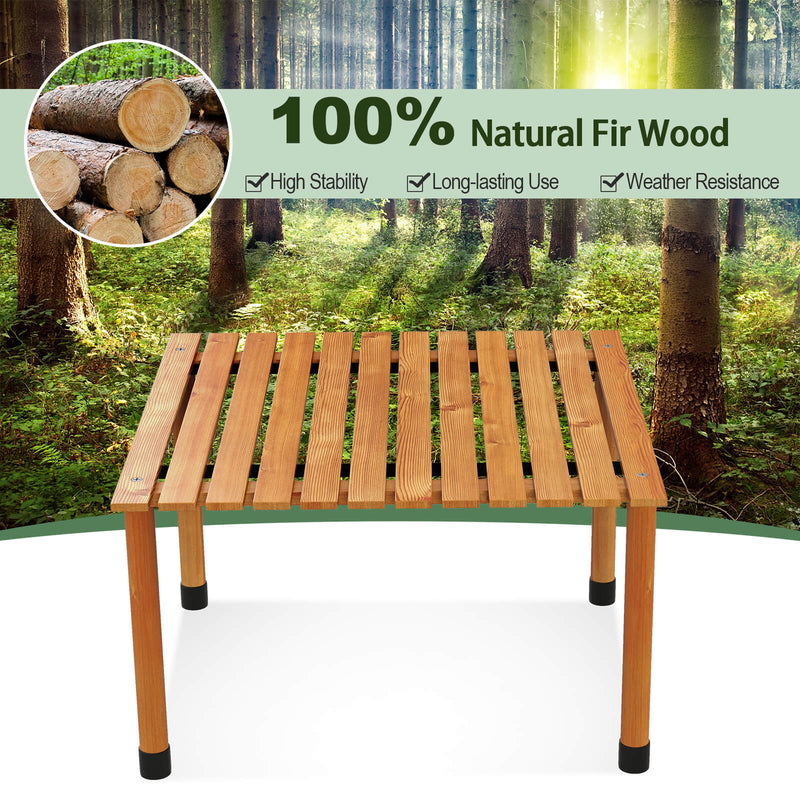 Folding Outdoor Camping Table with Carrying Bag for Picnics and Party-Natural