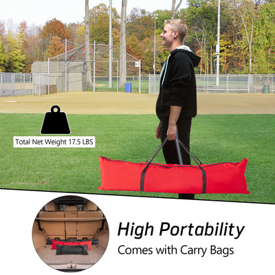 Portable Practice Net Kit with 3 Carrying Bags-Red
