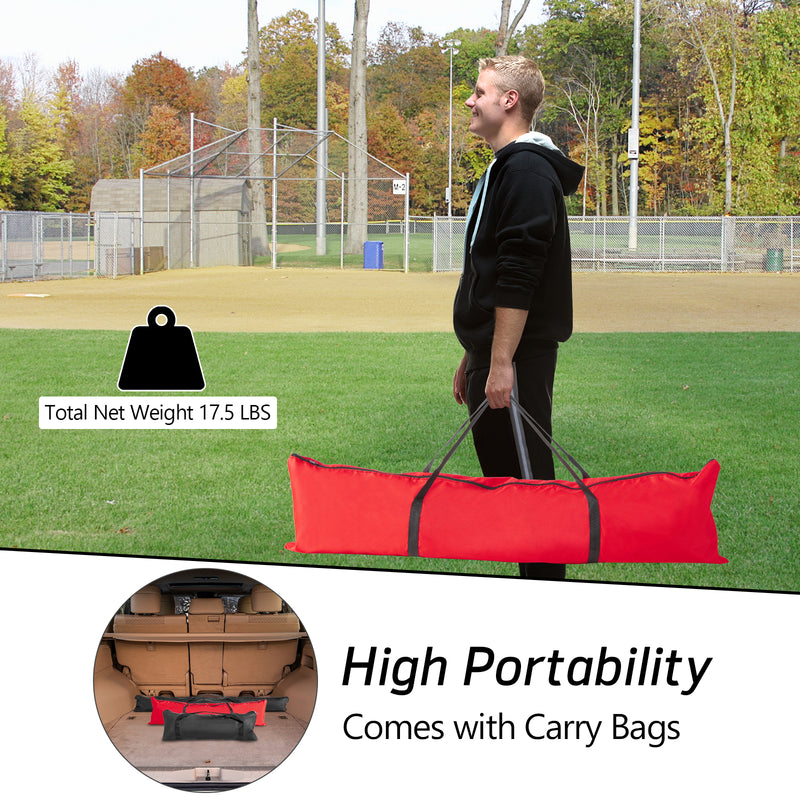 Portable Practice Net Kit with 3 Carrying Bags-Red