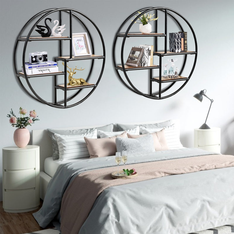 Hanging Storage Shelf Circular Wall-Mounted 4-Tier Rack