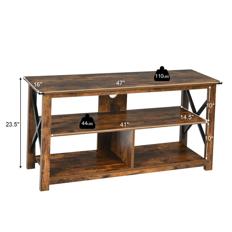 Modern Farmhouse TV Stand Entertainment Center for TV&