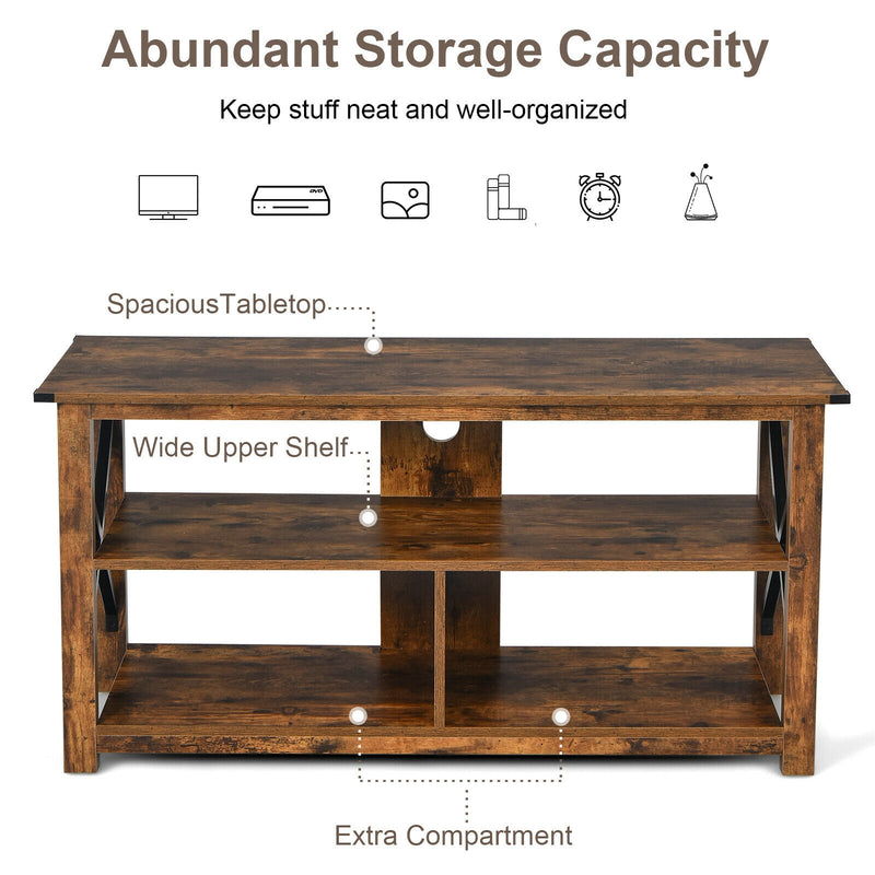 Modern Farmhouse TV Stand Entertainment Center for TV&