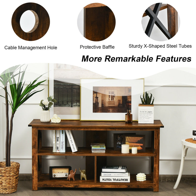 Modern Farmhouse TV Stand Entertainment Center for TV&