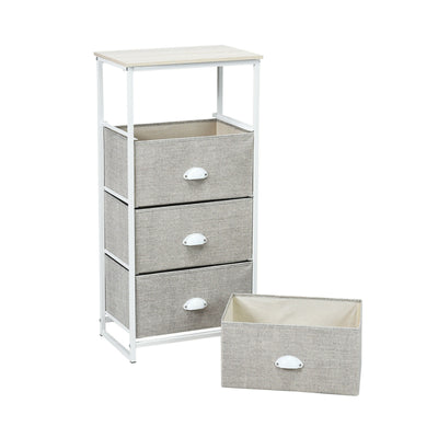 Chest Storage Tower Side Table Display Storage with 4 Drawers-Gray