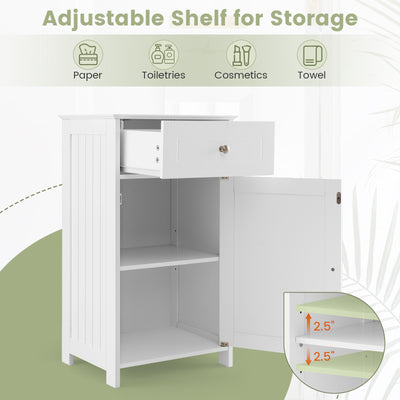 Single Door Bathroom Cabinet with Adjustable Shelf and Drawer