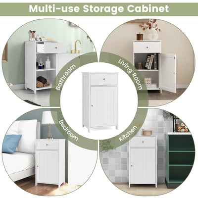 Single Door Bathroom Cabinet with Adjustable Shelf and Drawer