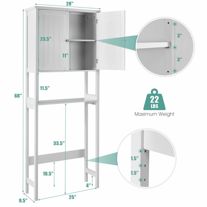 Over The Toilet Bathroom Storage Space Saver with Shelf