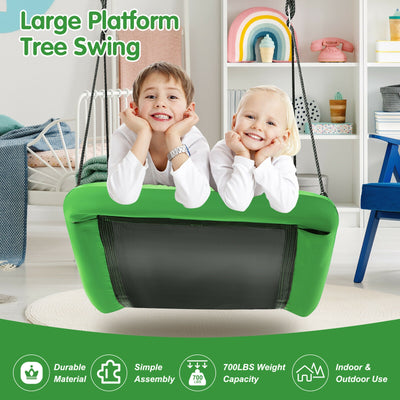700lb Giant 60 Inch Platform Tree Swing for Kids and Adults-Green