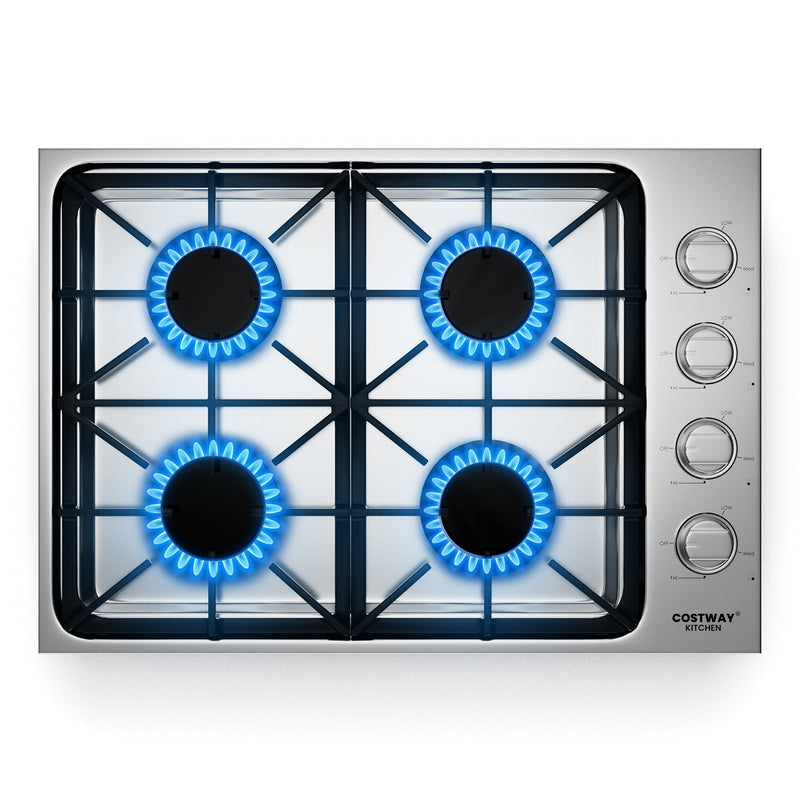 *30/36 Inch Gas Cooktop with 4/6 Powerful Burners and ABS Knobs - 30 inches
