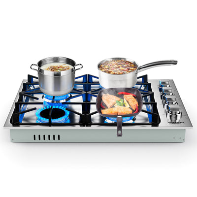 *30/36 Inch Gas Cooktop with 4/6 Powerful Burners and ABS Knobs - 30 inches