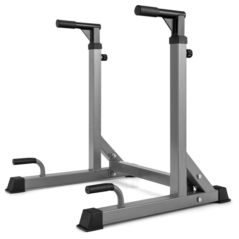 Adjustable Multi-function Dip-up Station for Power Training-Red-Silver