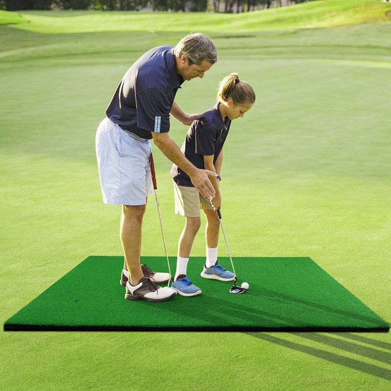 5 x 3 Feet Standard Real Feel Golf Practice Hitting Mat with Synthetic Turf and 3 Tees