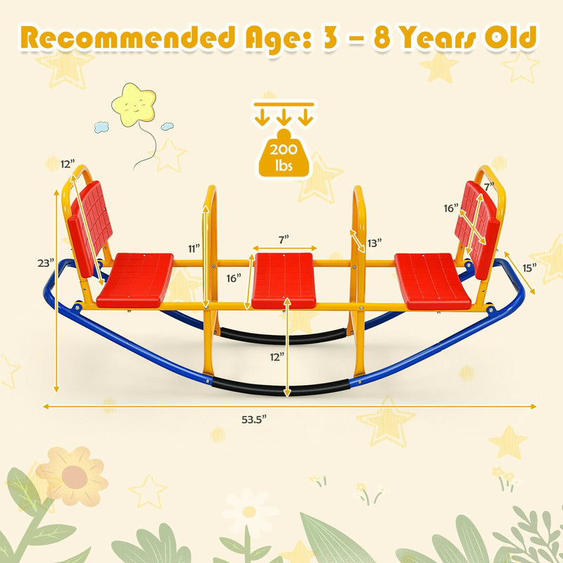 *Outdoor Kids Seesaw Swivel Teeter for 3 to 8 Years Old - Red