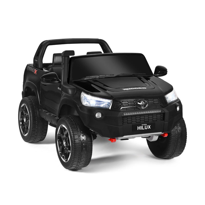2*12V Licensed Toyota Hilux Ride On Truck Car 2-Seater 4WD with Remote Painted Black