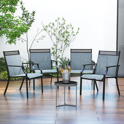 Patio Chairs Set of 2 with All Weather Breathable Fabric-Blue
