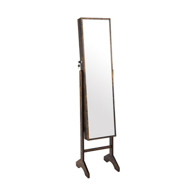 Standing Jewelry Cabinet Jewelry Armoire Cabinet with Full-Brown