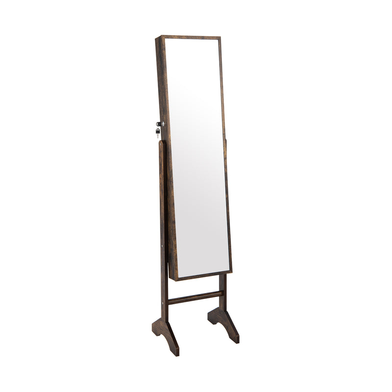 Standing Jewelry Cabinet Jewelry Armoire Cabinet with Full-Brown
