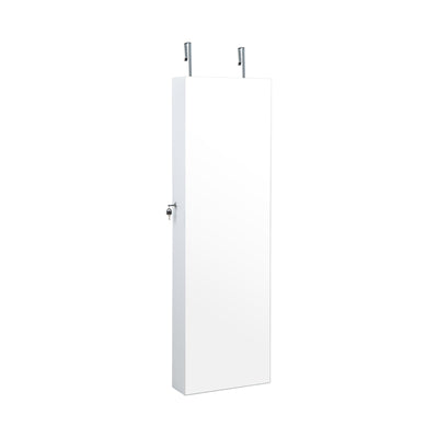 Wall Mounted Jewelry Cabinet with 3-Color Lights-White