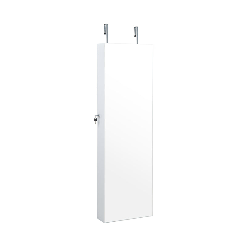 Wall Mounted Jewelry Cabinet with 3-Color Lights-White
