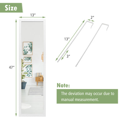 Full Length Wall Mounted Mirror with PS Frame and Explosion-proof Film-White