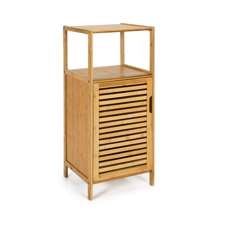 Bamboo Bathroom Storage Floor Cabinet with Shelf Corner Cabinet and Door