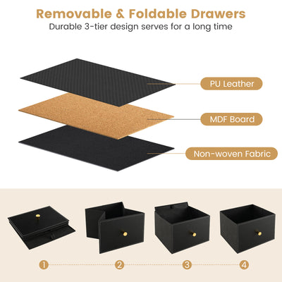 Floor Dresser Storage Organizer with 5/6/8 Drawers with Fabric Bins and Metal Frame-5-Drawer