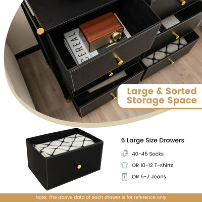 Floor Dresser Storage Organizer with 5/6/8 Drawers with Fabric Bins and Metal Frame-6-Drawer