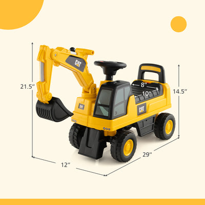 Licensed Caterpillar Kids Ride-On Digger-Yellow