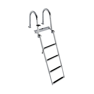 4 Step Stainless Steel Folding Telescoping Pontoon Boat Ladder