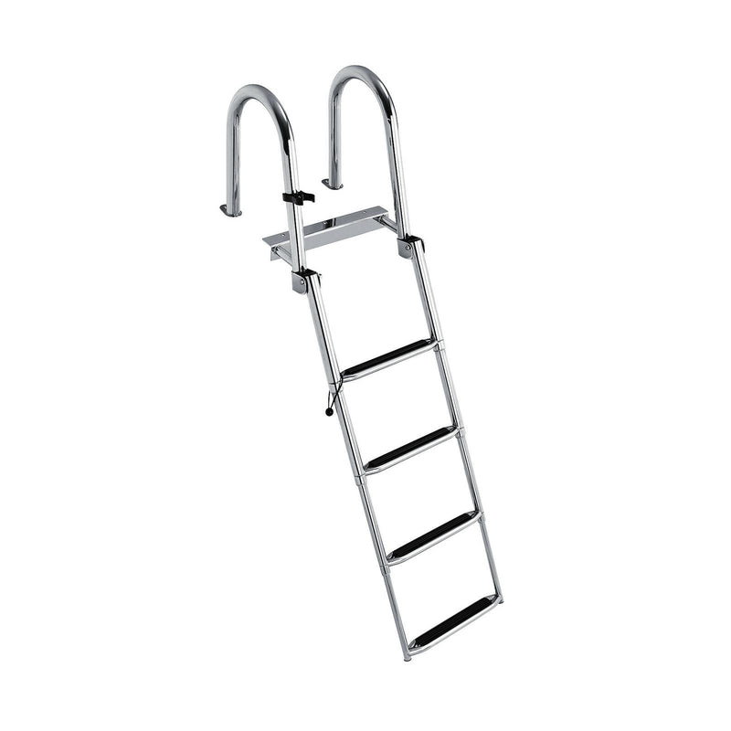 4 Step Stainless Steel Folding Telescoping Pontoon Boat Ladder