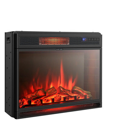 *28 Inch Electric Freestanding and Recessed Fireplace with Remote