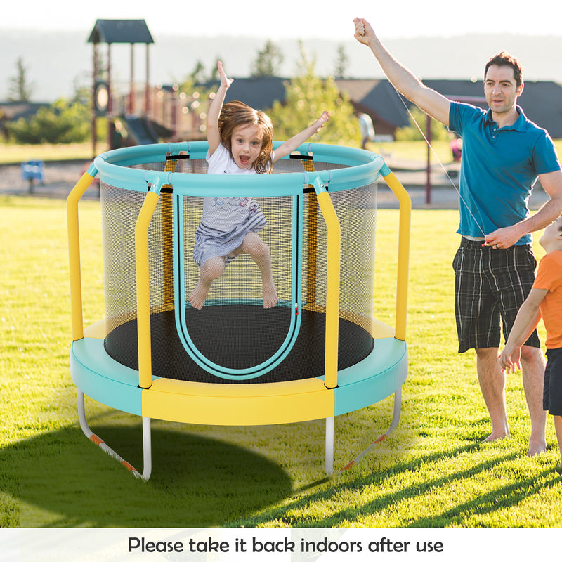 *Mini Trampoline with Enclosure and Heavy-duty Metal Frame - Yellow