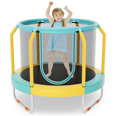 *Mini Trampoline with Enclosure and Heavy-duty Metal Frame - Yellow